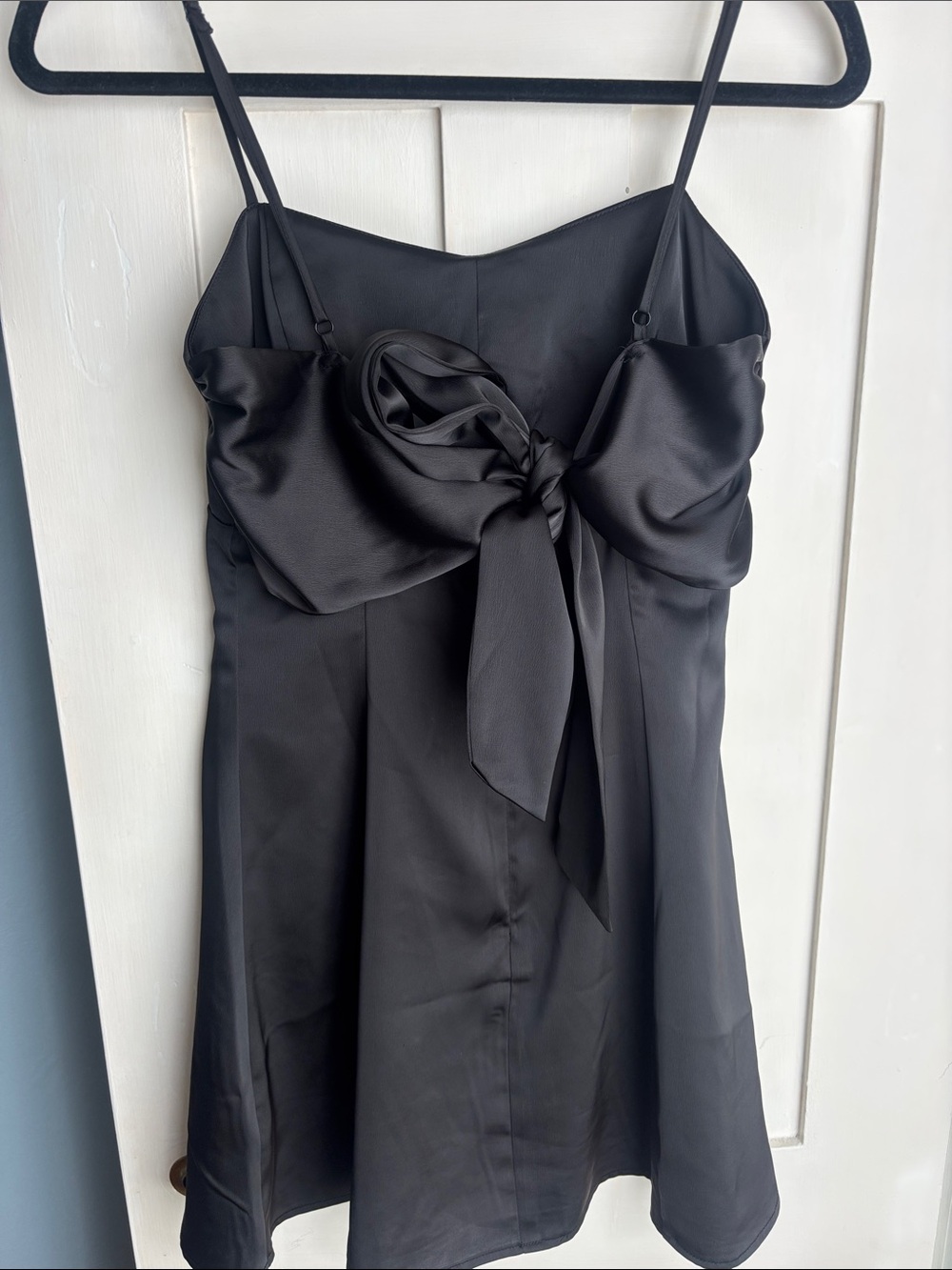 Urban Outfitters Black Satin Slip Dress with Spaghetti Straps - Picture 3 of 4